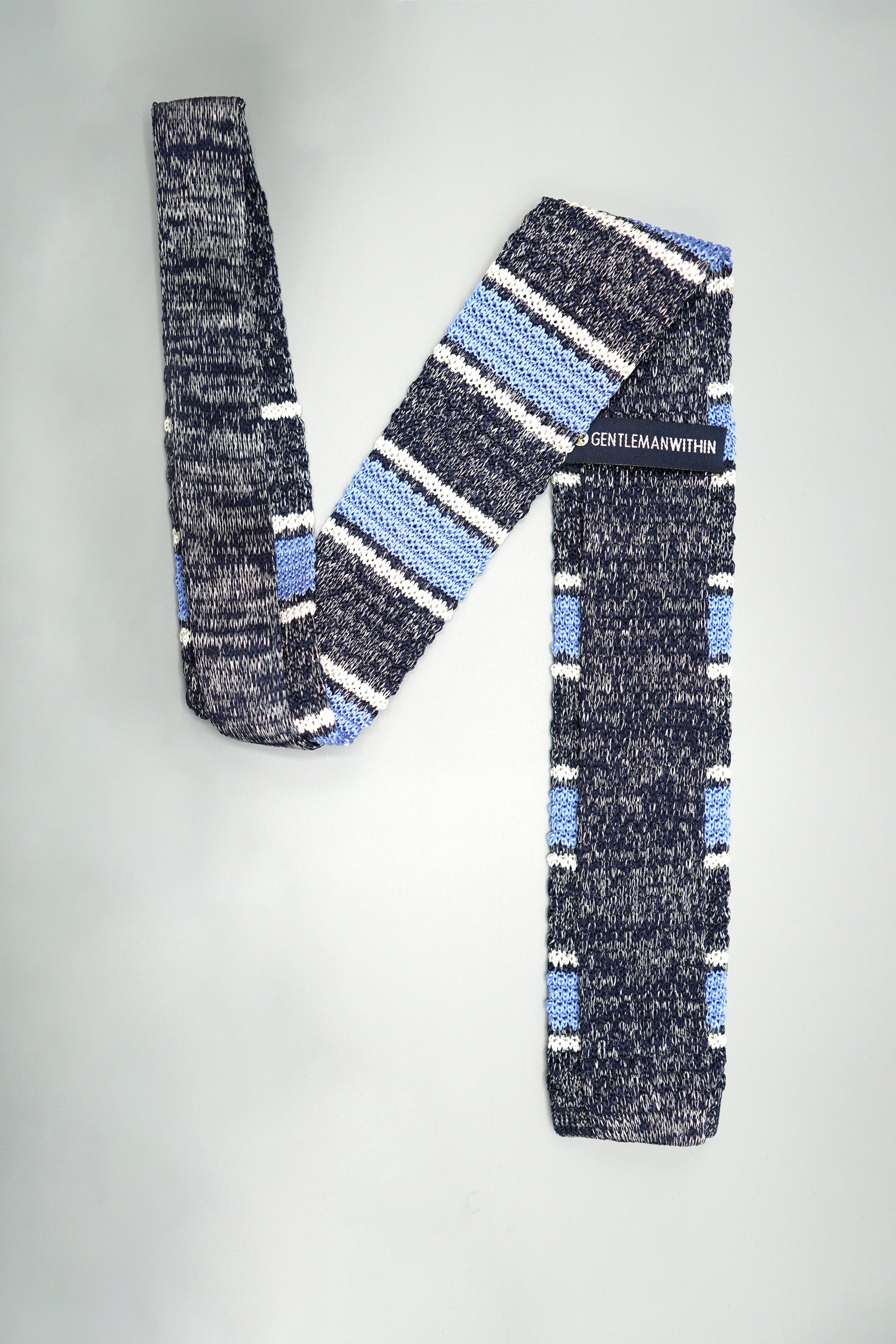 the london silk knit tie folded