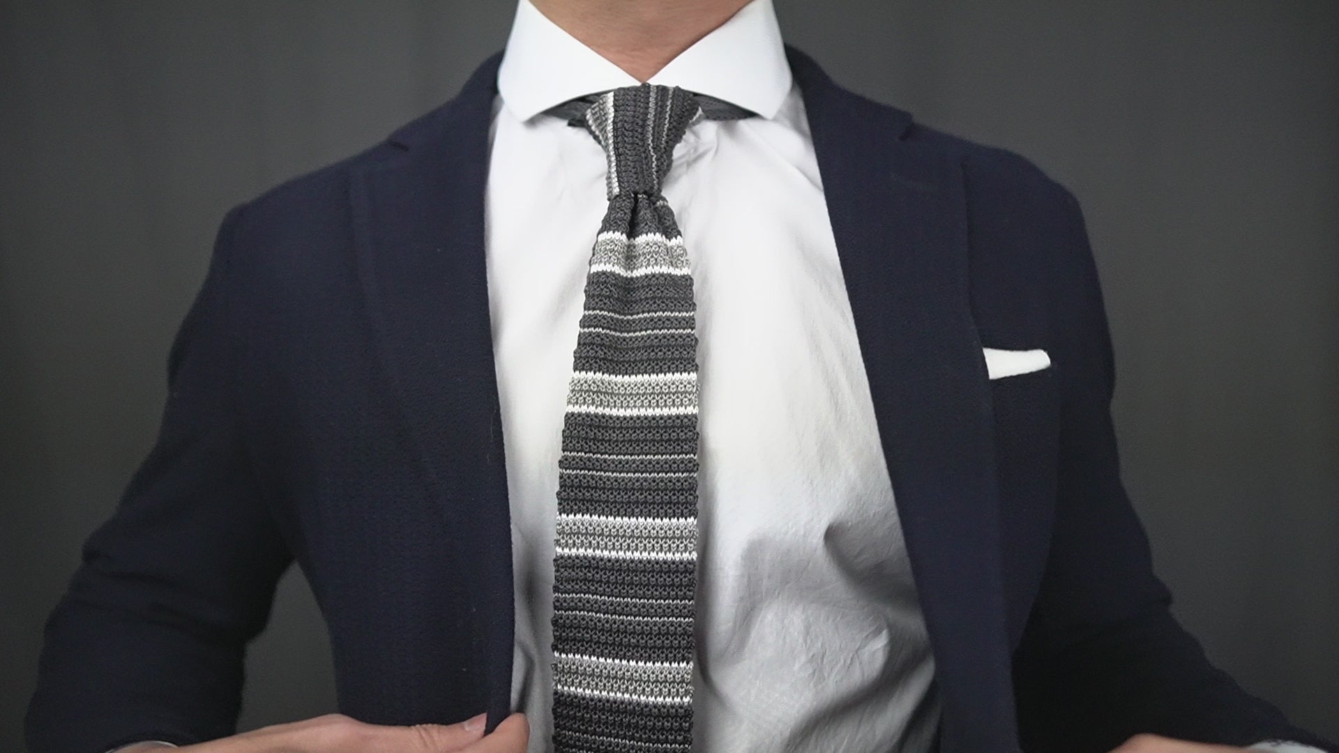 the melbourne silk knit tie modeled
