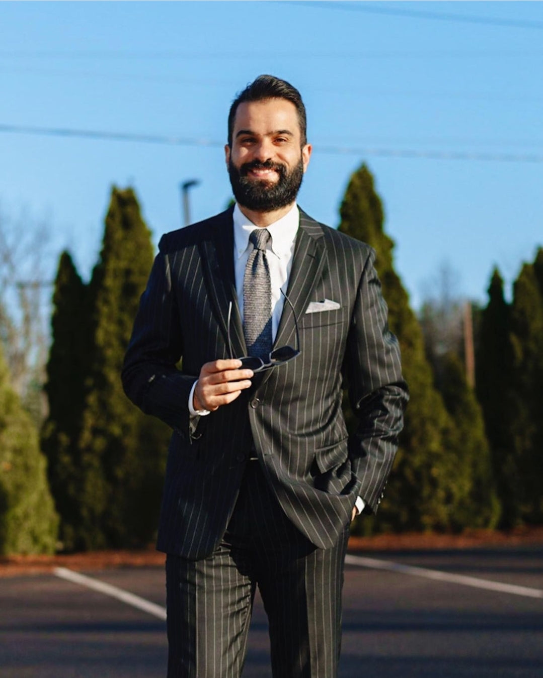 Manhattan Silk Knit Tie in Charcoal Gray