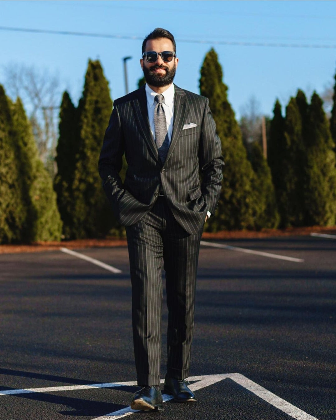 Manhattan Silk Knit Tie in Charcoal Gray